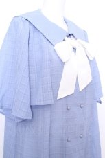 画像5: axes femme / リボン付セーラー襟ワンピース  サックス S-26-09-04-038-AX-OP-HR-ZS (5)