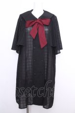 画像1: axes femme / リボン付セーラー襟ワンピース  黒 S-26-09-04-040-AX-OP-HR-ZS (1)