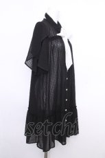 画像2: axes femme / シアーチェックチュニックワンピース  黒 S-26-09-04-041-AX-OP-HR-ZS (2)