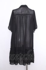 画像3: axes femme / シアーチェックチュニックワンピース  黒 S-26-09-04-041-AX-OP-HR-ZS (3)