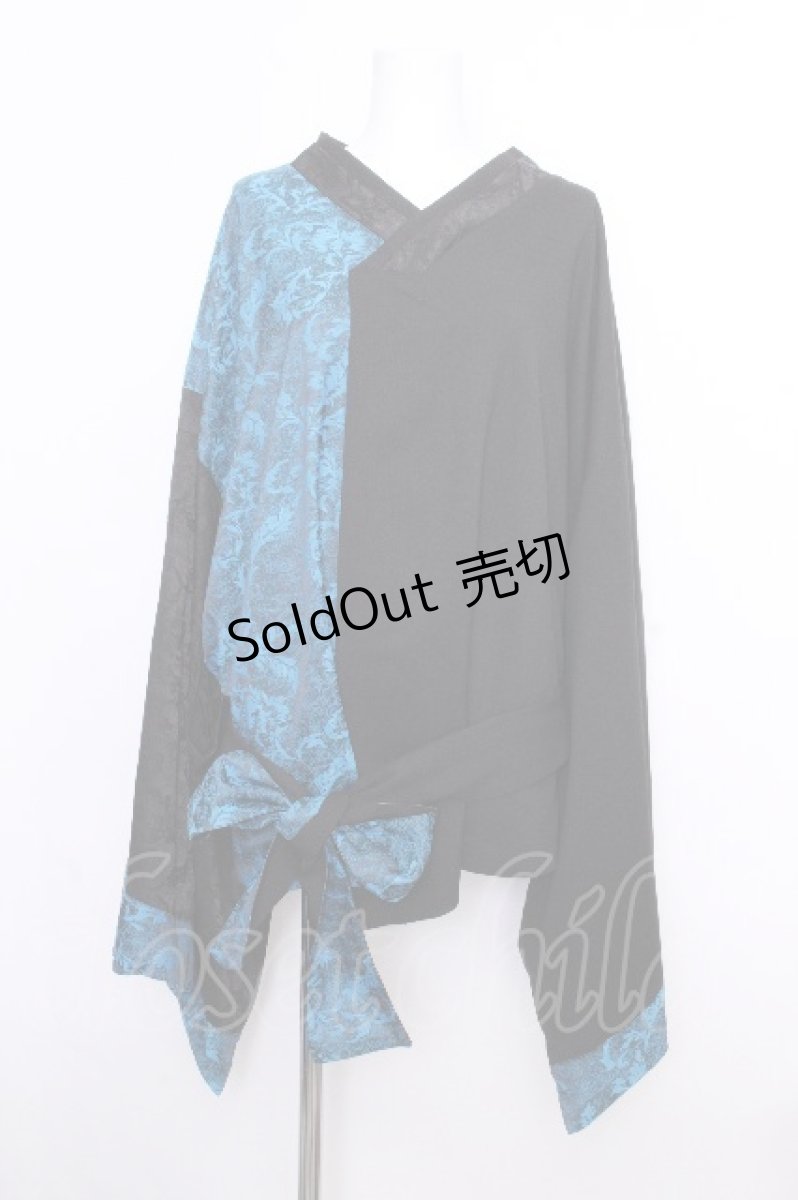 画像1: Deorart / GOTH CHINA　KIMONO風 トップス SET  黒ｘ青 S-26-09-04-042-PU-TO-AS-ZS (1)