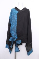 画像1: Deorart / GOTH CHINA　KIMONO風 トップス SET  黒ｘ青 S-26-09-04-042-PU-TO-AS-ZS (1)