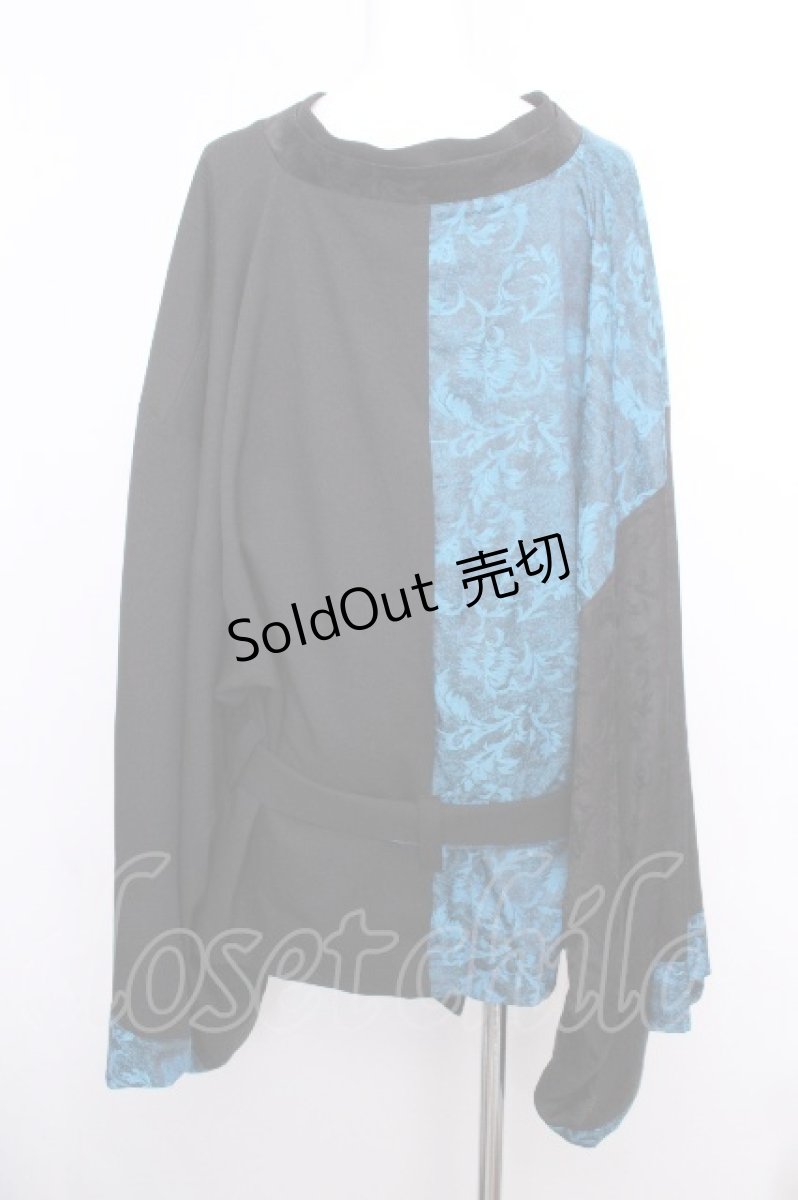 画像3: Deorart / GOTH CHINA　KIMONO風 トップス SET  黒ｘ青 S-26-09-04-042-PU-TO-AS-ZS (3)
