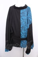 画像3: Deorart / GOTH CHINA　KIMONO風 トップス SET  黒ｘ青 S-26-09-04-042-PU-TO-AS-ZS (3)