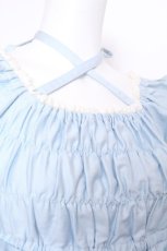 画像5: CHOCOCHIP COOKIE / シャーリングワンピース  サックス S-26-09-04-049-LO-OP-AS-ZS (5)