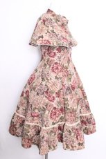 画像2: Victorian maiden / 薔薇ゴブランタペストリーケープ付きスリーブレスドレス  ボルドー S-26-09-04-050-CL-OP-AS-ZS (2)