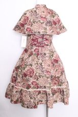 画像3: Victorian maiden / 薔薇ゴブランタペストリーケープ付きスリーブレスドレス  ボルドー S-26-09-04-050-CL-OP-AS-ZS (3)