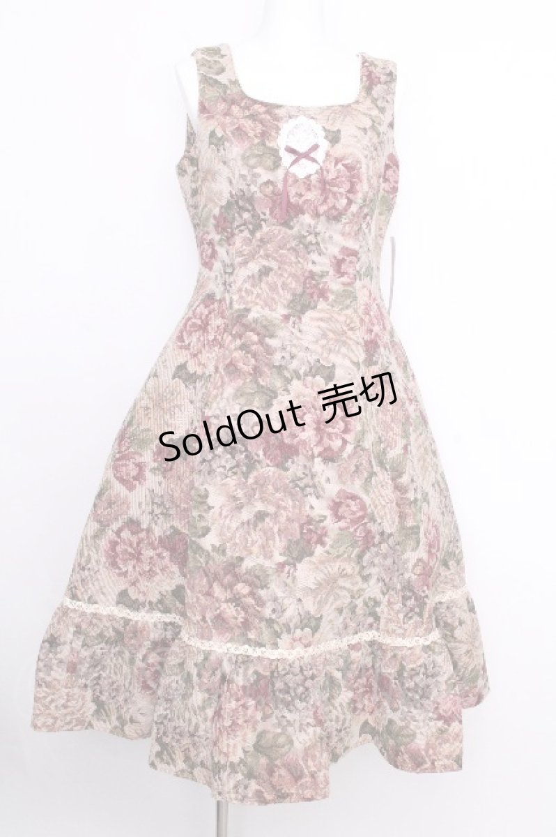 画像5: Victorian maiden / 薔薇ゴブランタペストリーケープ付きスリーブレスドレス  ボルドー S-26-09-04-050-CL-OP-AS-ZS (5)