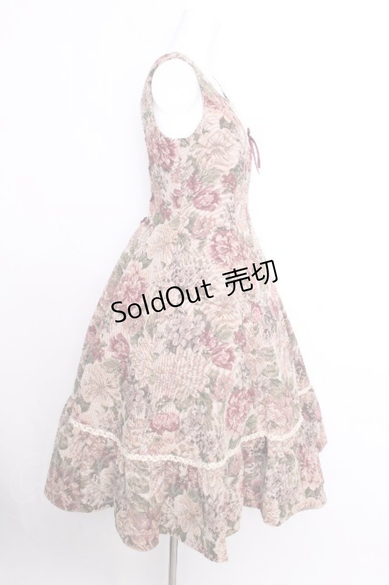 画像6: Victorian maiden / 薔薇ゴブランタペストリーケープ付きスリーブレスドレス  ボルドー S-26-09-04-050-CL-OP-AS-ZS (6)