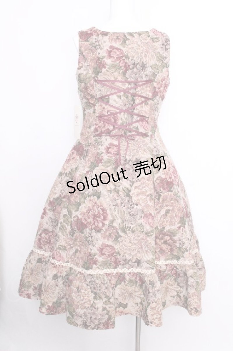 画像7: Victorian maiden / 薔薇ゴブランタペストリーケープ付きスリーブレスドレス  ボルドー S-26-09-04-050-CL-OP-AS-ZS (7)