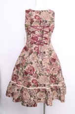 画像7: Victorian maiden / 薔薇ゴブランタペストリーケープ付きスリーブレスドレス  ボルドー S-26-09-04-050-CL-OP-AS-ZS (7)