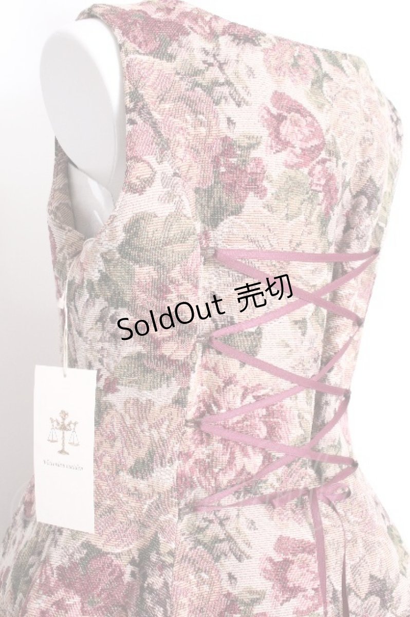 画像8: Victorian maiden / 薔薇ゴブランタペストリーケープ付きスリーブレスドレス  ボルドー S-26-09-04-050-CL-OP-AS-ZS (8)