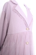 画像4: axes femme / チュール裏毛カットジャケット  ラベンダー S-26-09-04-053-AX-JA-HR-ZS (4)