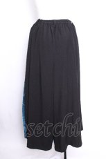 画像2: Deorart / GOTH CHINA　HAKAMA風 アシンメトリ-ワイドパンツ  黒ｘ青 S-26-09-04-060-PU-PA-AS-ZS (2)