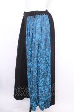 画像4: Deorart / GOTH CHINA　HAKAMA風 アシンメトリ-ワイドパンツ  黒ｘ青 S-26-09-04-060-PU-PA-AS-ZS (4)