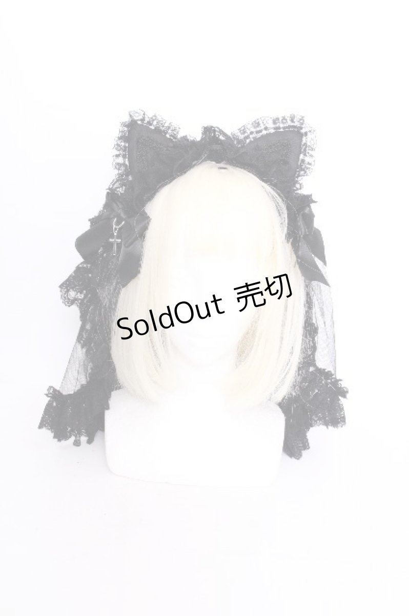 画像1: HANGRY&ANGRY / CAT EAR HEAD VEIL  黒 S-26-09-04-018-HN-AC-HR-ZS (1)