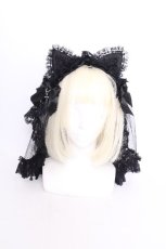 画像1: HANGRY&ANGRY / CAT EAR HEAD VEIL  黒 S-26-09-04-018-HN-AC-HR-ZS (1)