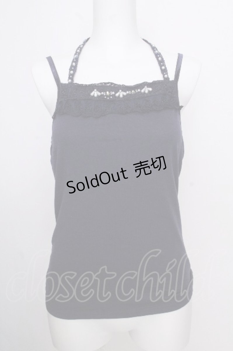 画像1: axes femme / ストラップビジューキャミ  ネイビー S-26-09-05-027-AX-TO-HR-ZS (1)