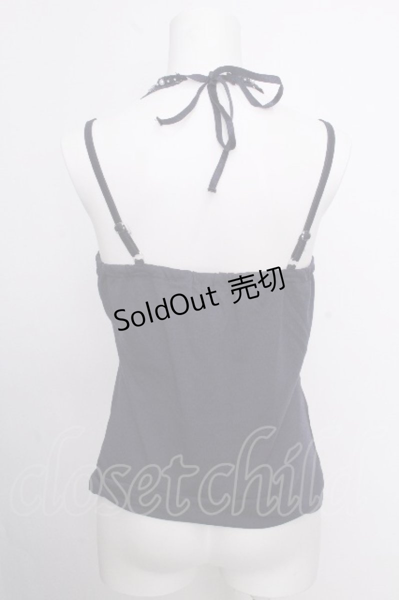 画像2: axes femme / ストラップビジューキャミ  ネイビー S-26-09-05-027-AX-TO-HR-ZS (2)