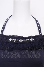 画像4: axes femme / ストラップビジューキャミ  ネイビー S-26-09-05-027-AX-TO-HR-ZS (4)
