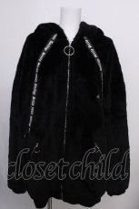 画像1: Amilige / ウサ耳ファーZIPコート  黒 S-26-09-05-032-PU-CO-HR-ZS (1)