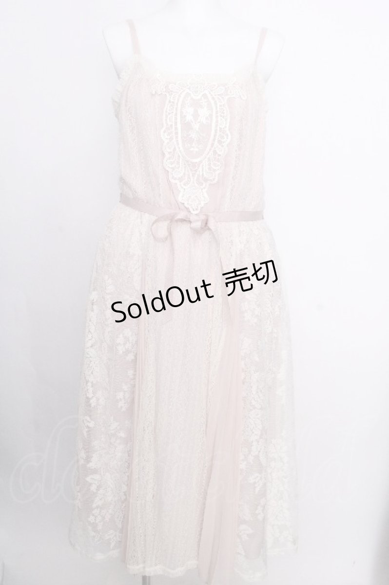 画像1: axes femme / モチーフレースキャミワンピース  ピンク S-26-09-05-036-AX-OP-HR-ZS (1)