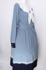 画像3: axes femme POETIQUE / バイカラーセーラーロングワンピース  ブルー S-26-09-05-040-AX-OP-HR-ZS (3)