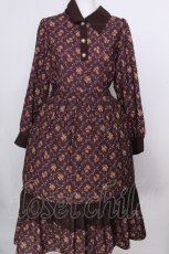 画像1: axes femme / キンモクセイ柄タイルワンピース  ワイン S-26-09-05-047-AX-OP-HR-ZS (1)