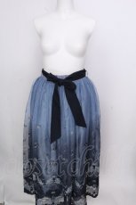 画像1: axes femme / グラデチュール刺繍スカート  ブルー S-26-09-05-056-AX-SK-HR-ZS (1)