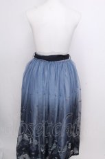 画像2: axes femme / グラデチュール刺繍スカート  ブルー S-26-09-05-056-AX-SK-HR-ZS (2)