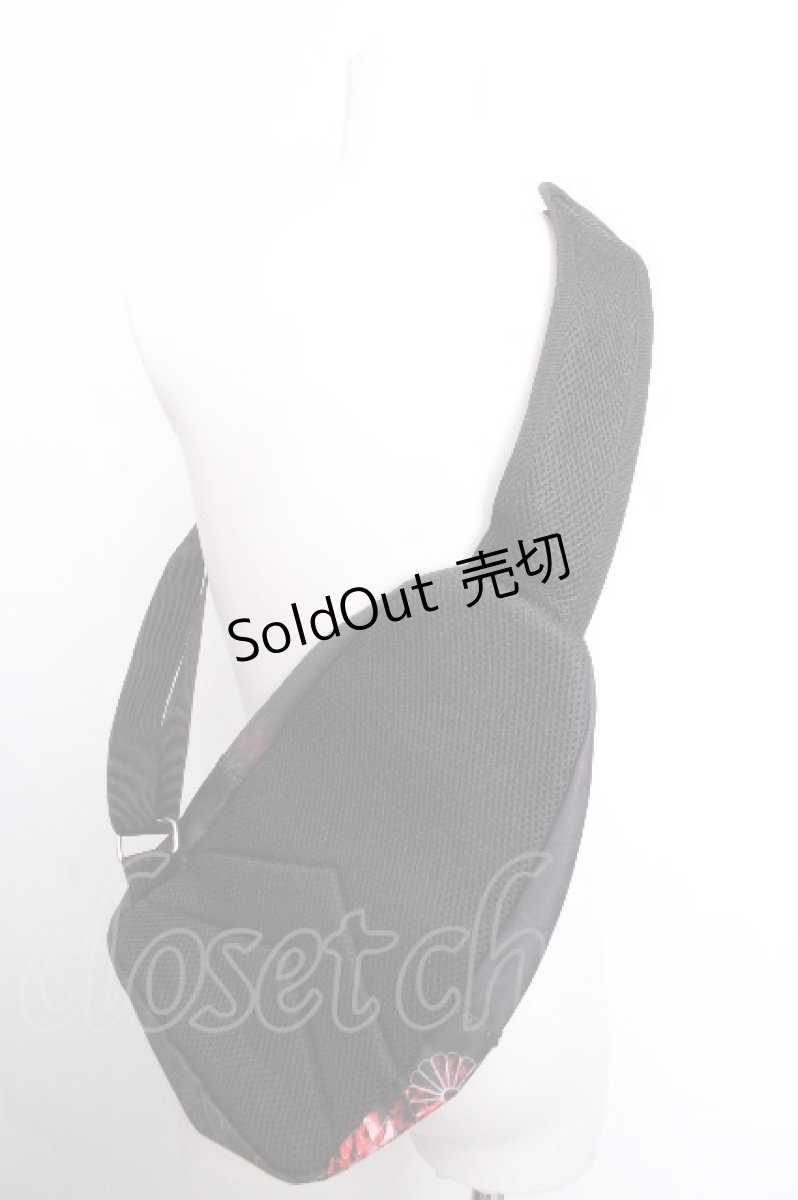 画像2: NieR Clothing / 和柄狐バッグ  黒ｘ赤 S-26-09-05-009-PU-TO-HR-ZS (2)