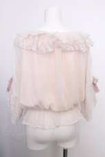画像2: axes femme / リボン付楊柳シフォンプルオーバー  オフ S-26-09-05-014-AX-TO-HR-ZS (2)