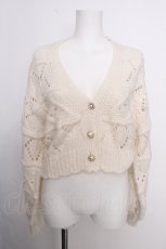 画像1: axes femme POETIQUE / モヘアタッチ透かしニットカーディガン  オフ S-26-09-05-016-AX-TO-HR-ZS (1)