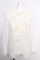 画像1: axes femme / アンティーク風フリルブラウス  キナリ S-26-09-05-017-AX-BL-HR-ZS (1)