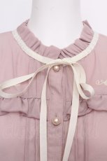 画像4: axes femme POETIQUE / ローズ刺繍レースアップブラウス  ピンク S-26-09-05-022-AX-BL-HR-ZS (4)
