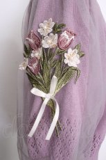 画像5: axes femme / ブーケ刺繍ショートカーデ  ラベンダー S-26-09-05-024-AX-TO-HR-ZS (5)