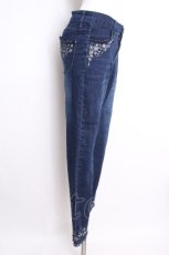 画像2: axes femme / 刺 デニム風パンツ  ブルー S-26-09-07-044-AX-BL-HR-ZS (2)
