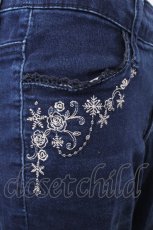 画像4: axes femme / 刺 デニム風パンツ  ブルー S-26-09-07-044-AX-BL-HR-ZS (4)