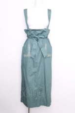 画像1: axes femme / サス付きタイトロングスカート  グリーン S-26-09-07-046-AX-SK-HR-ZS (1)
