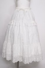画像1: axes femme / ティアードコットンレーススカート  白 S-26-09-07-048-AX-CO-HR-ZS (1)