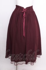 画像1: axes femme POETIQUE / バックフリルレースアップスカート  ワイン S-26-09-07-051-AX-SK-HR-ZS (1)