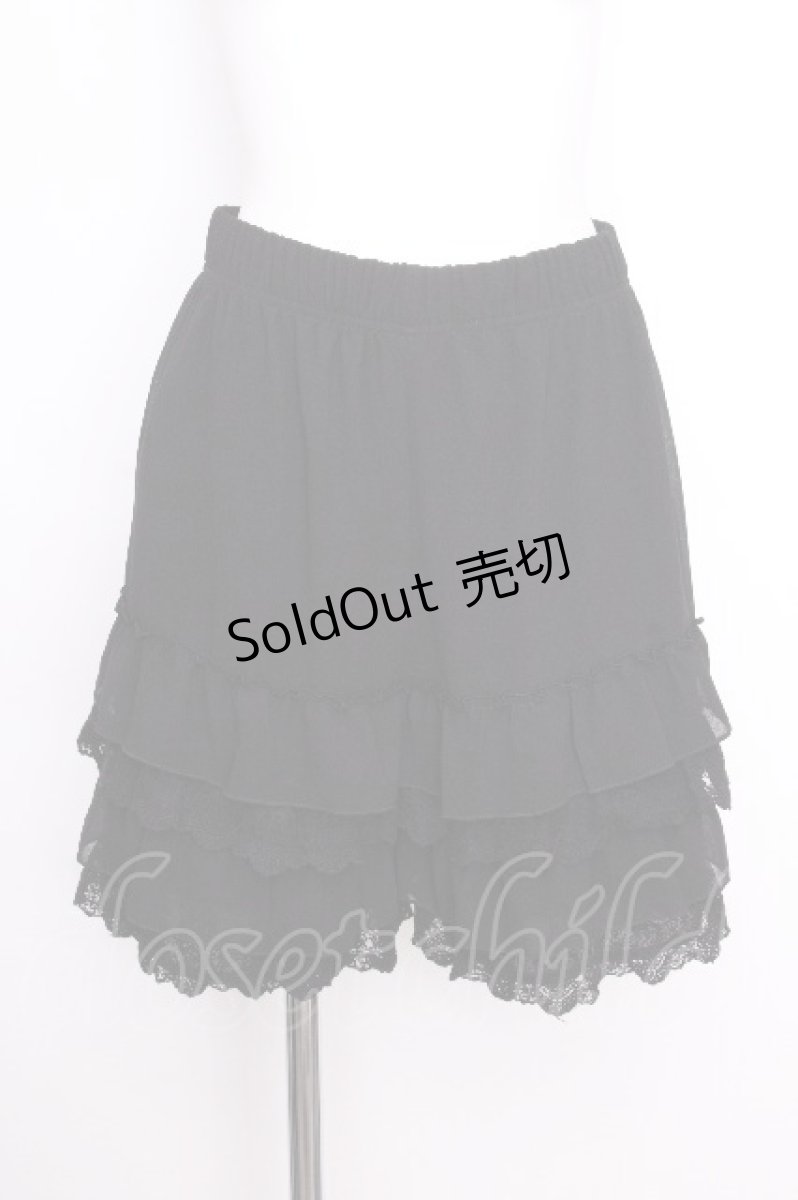 画像1: axes femme / レースフリルペチパンツ  黒 S-26-09-07-055-AX-PA-HR-ZS (1)
