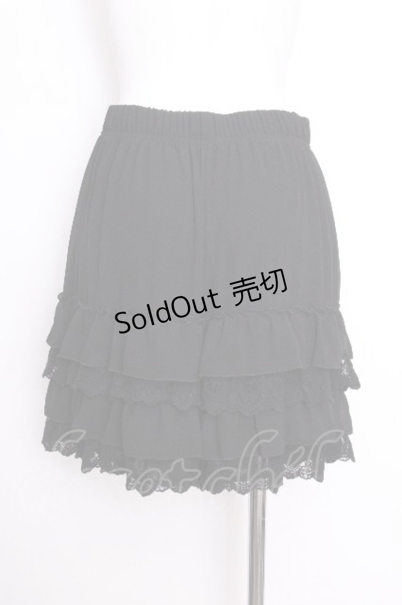 画像3: axes femme / レースフリルペチパンツ  黒 S-26-09-07-055-AX-PA-HR-ZS (3)