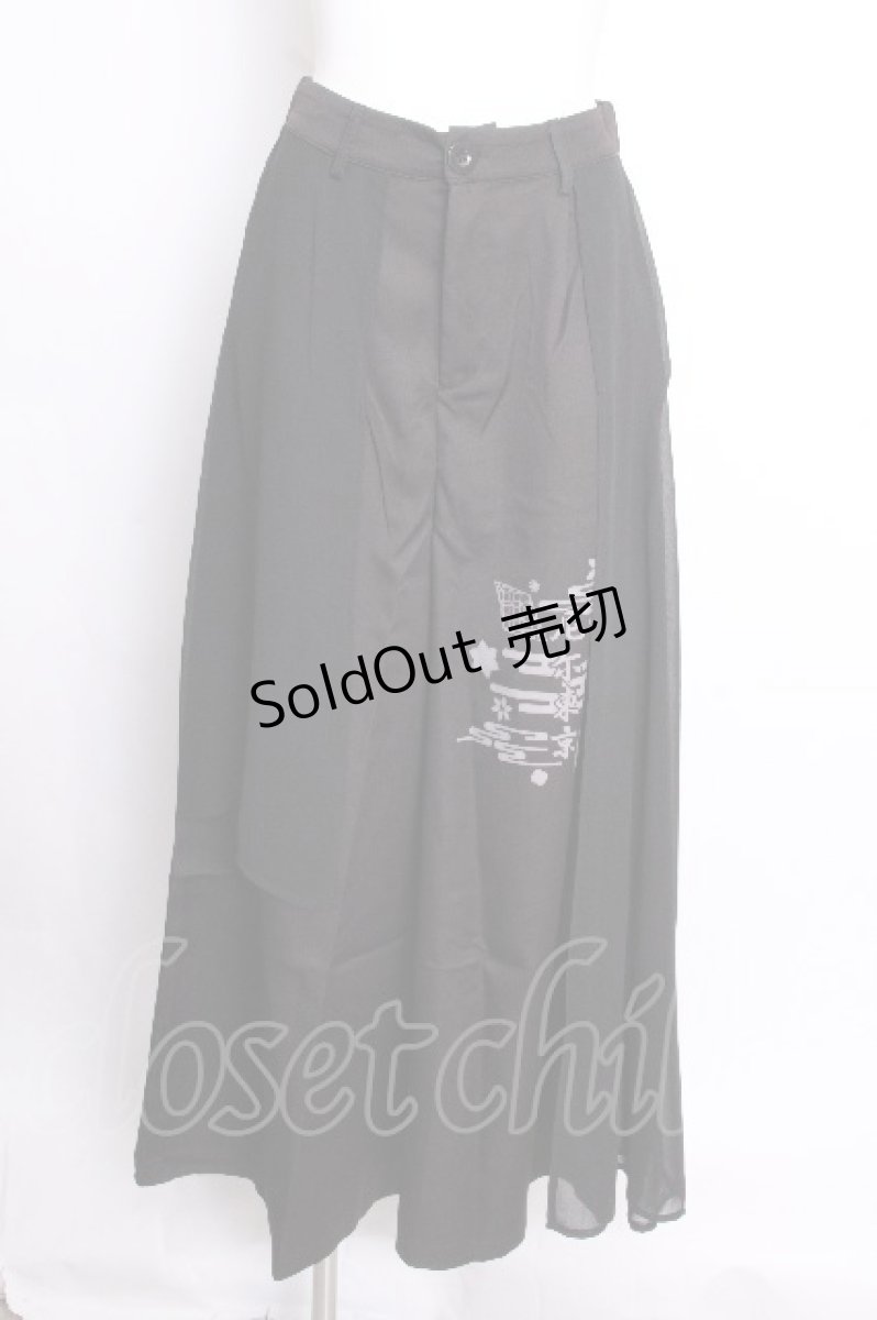 画像1: NieR Clothing / 尼 東京プリントパンツ  黒 S-26-09-07-057-PU-PA-HR-ZS (1)