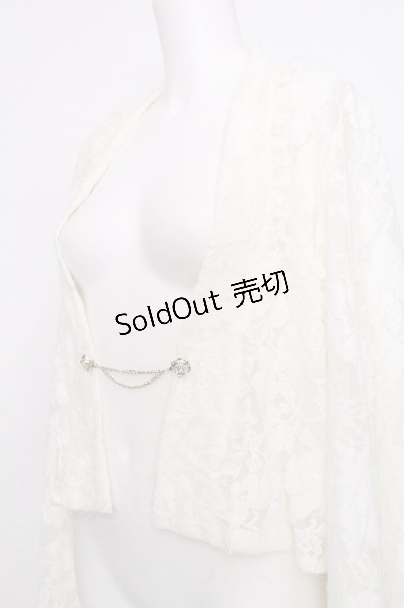 画像3: axes femme / 起毛レース姫袖風ボレロ  白 S-26-09-07-026-AX-TO-HR-ZS (3)