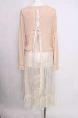 画像2: axes femme / レース重ねロングカーディガン  オフ S-26-09-08-034-AX-TO-AS-ZS (2)