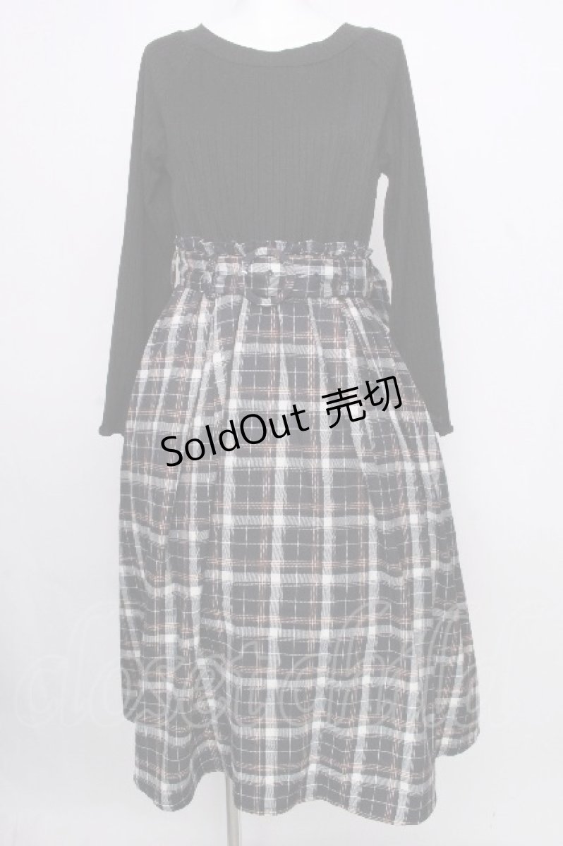 画像1: axes femme POETIQUE / ドッキングワンピース  紺ｘ黒 S-26-09-08-040-AX-OP-AS-ZS (1)