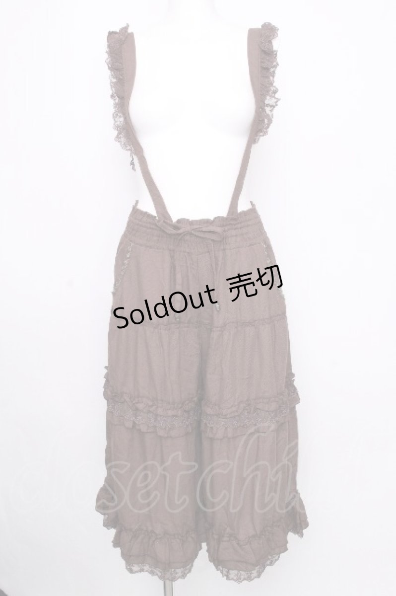 画像1: axes femme / サス付きフリルパンツ  ブラウン S-26-09-08-046-AX-PA-HR-ZS (1)