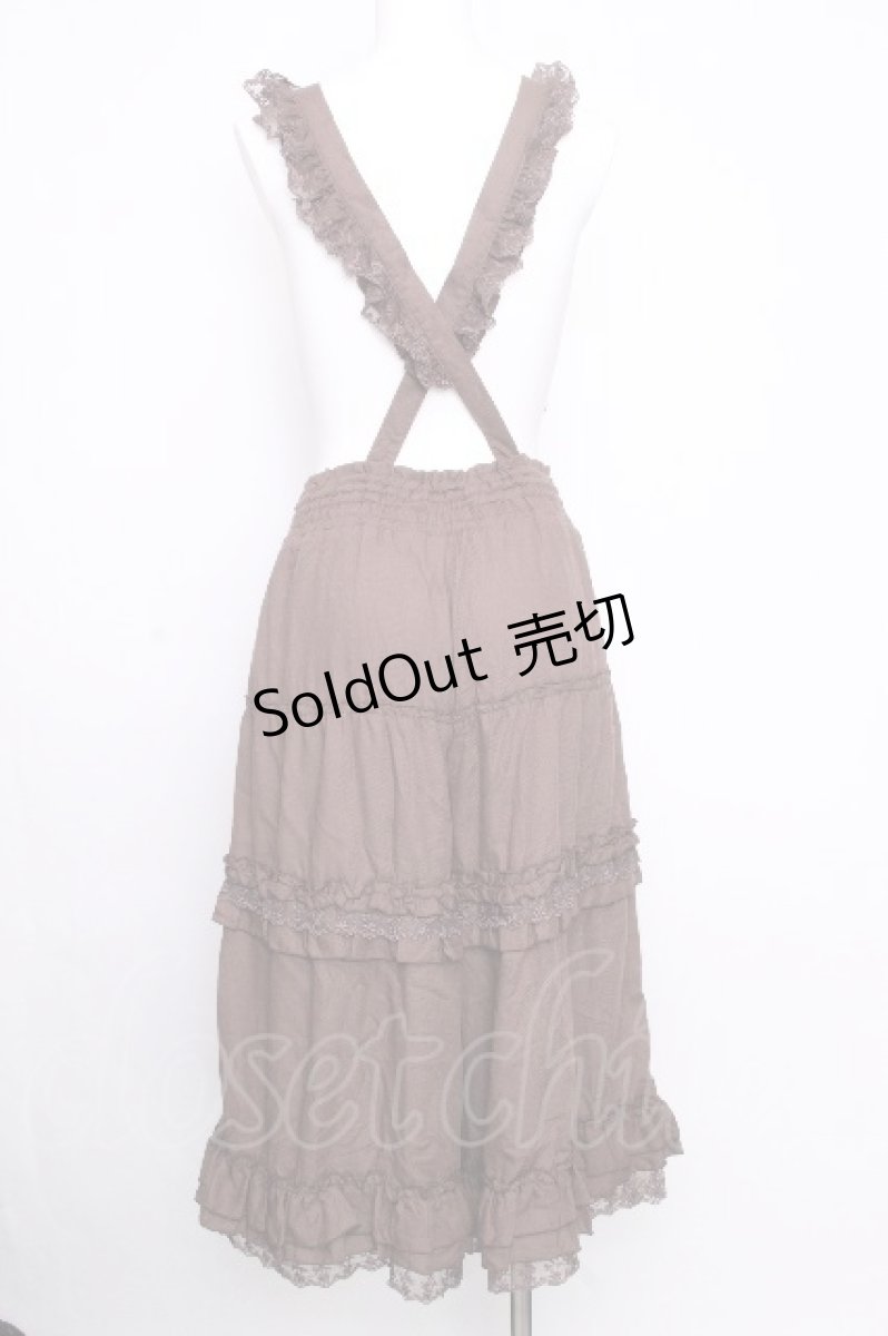 画像2: axes femme / サス付きフリルパンツ  ブラウン S-26-09-08-046-AX-PA-HR-ZS (2)