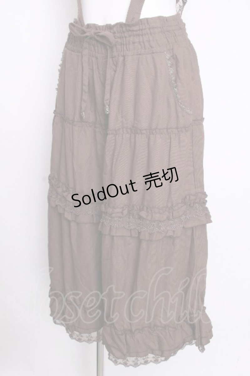 画像3: axes femme / サス付きフリルパンツ  ブラウン S-26-09-08-046-AX-PA-HR-ZS (3)